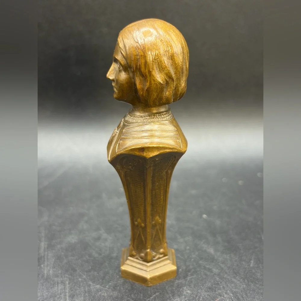 A. Dahl Signed Antique Joan of Arc Bronze Figure Wax Seal, Blank Wax Seal